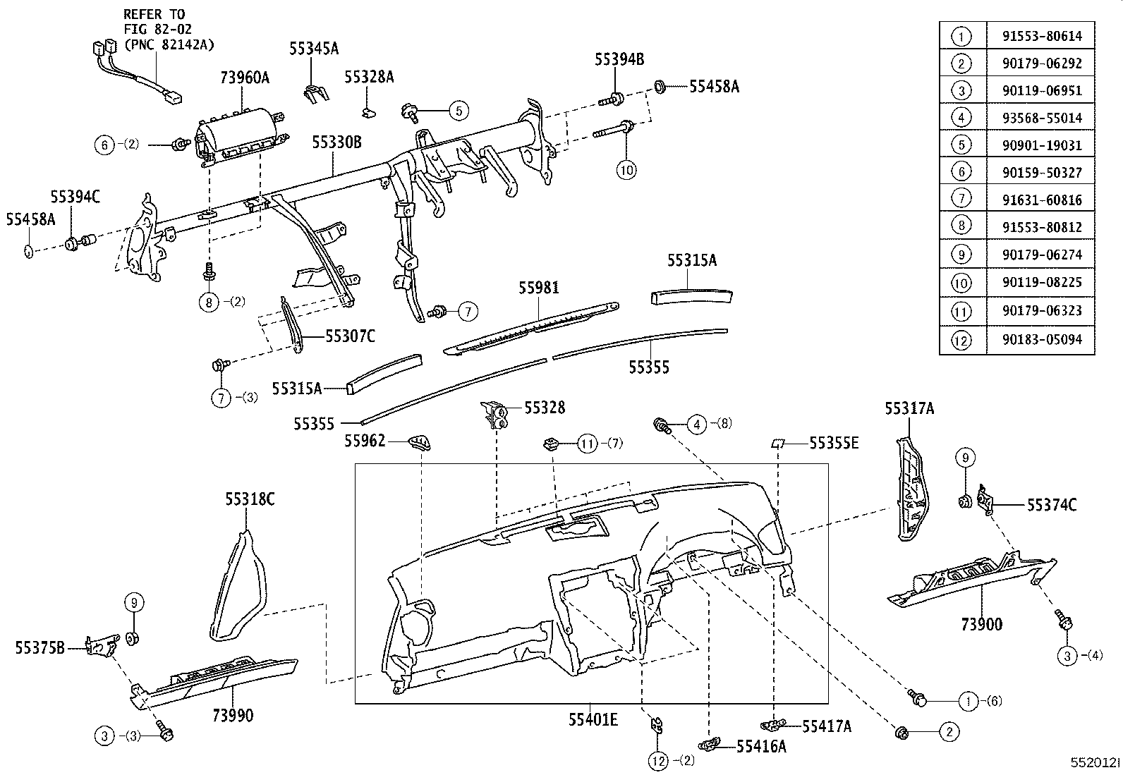 55550-53031-C0 DOOR ASSY, GLOVE COMPARTMENT product image