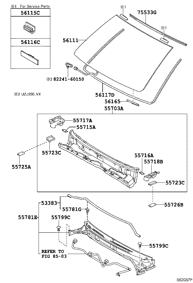 56101-0G902 GLASS, WINDSHIELD product image