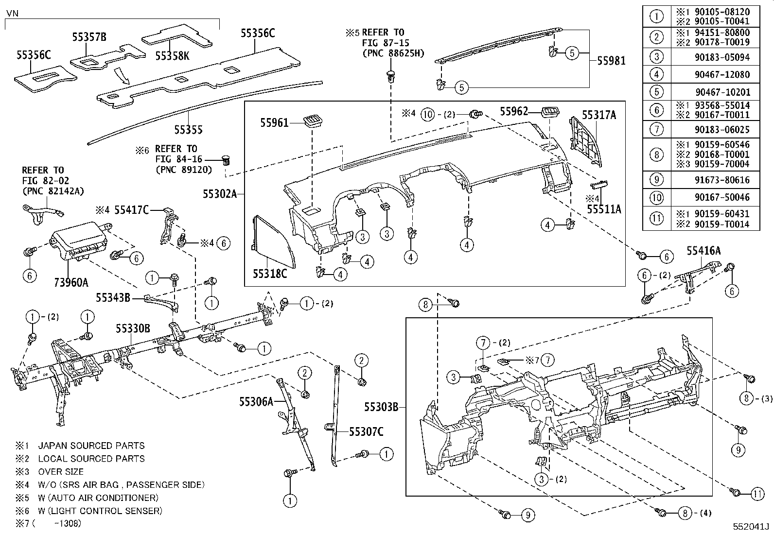 55054-02040 STOPPER SUB-ASSY, GLOVE COMPARTMENT DOOR product image