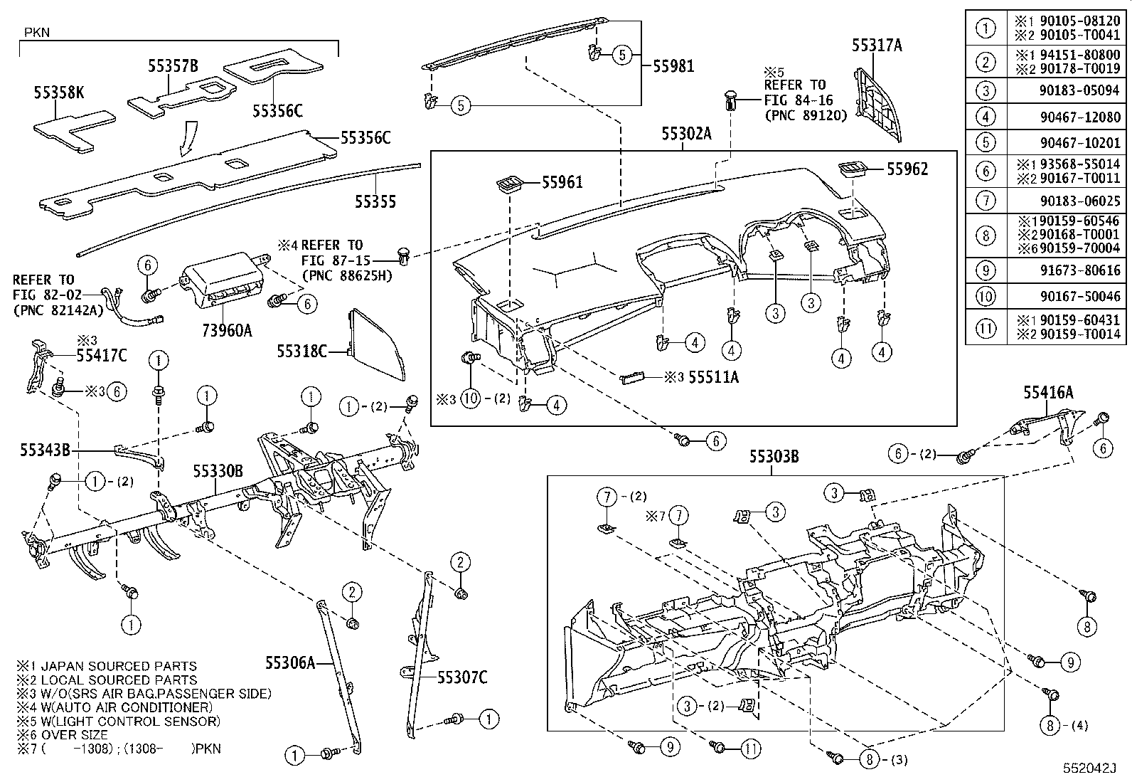 55054-02040 STOPPER SUB-ASSY, GLOVE COMPARTMENT DOOR product image