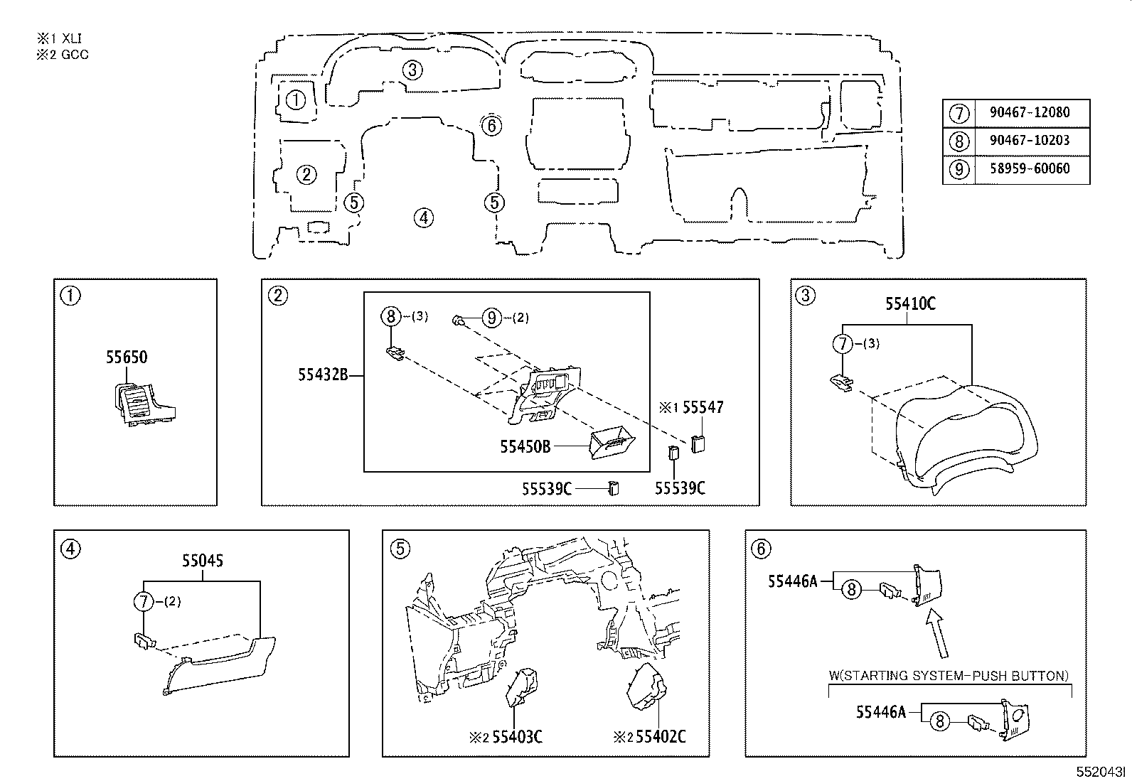 55054-02040 STOPPER SUB-ASSY, GLOVE COMPARTMENT DOOR product image