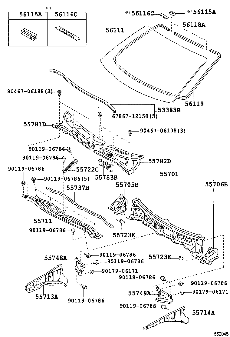 56101-46020 GLASS, WINDSHIELD product image