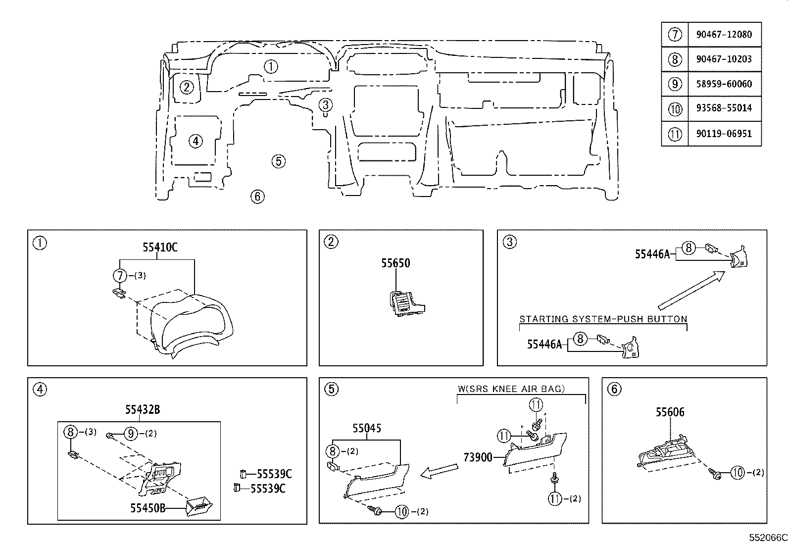 55307-02100 BRACE SUB-ASSY, INSTRUMENT PANEL, NO.2 product image