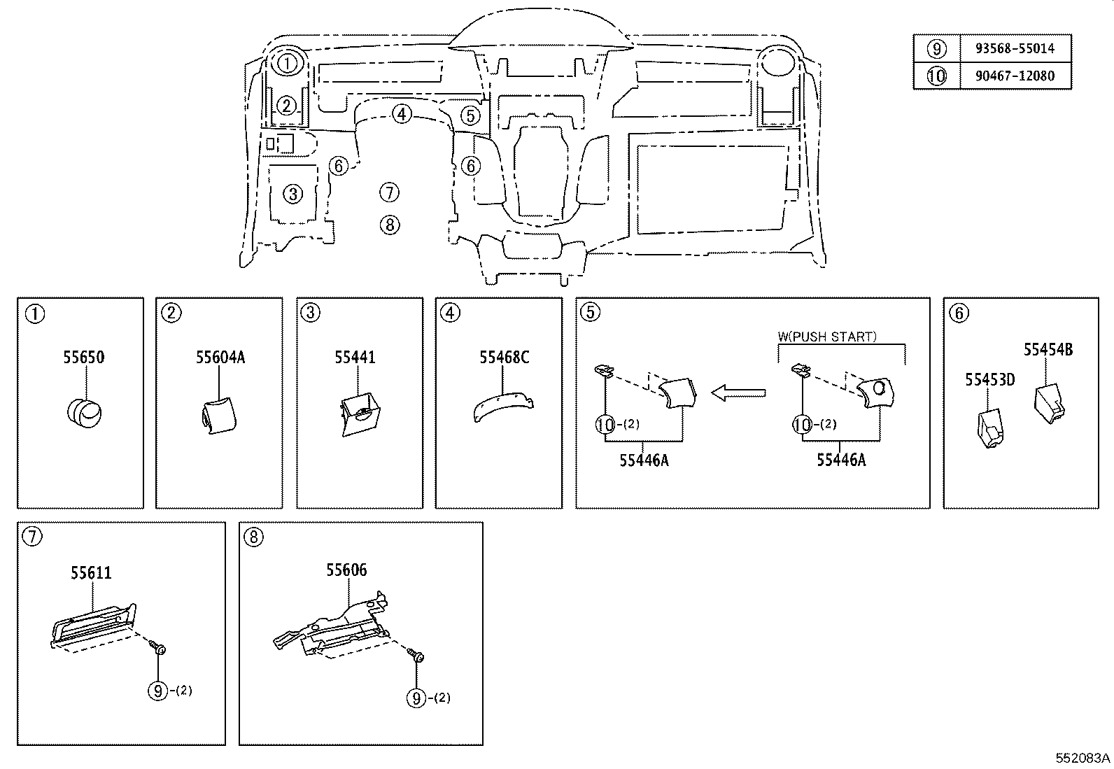 55355-0D080 CUSHION, INSTRUMENT PANEL, NO.1 product image