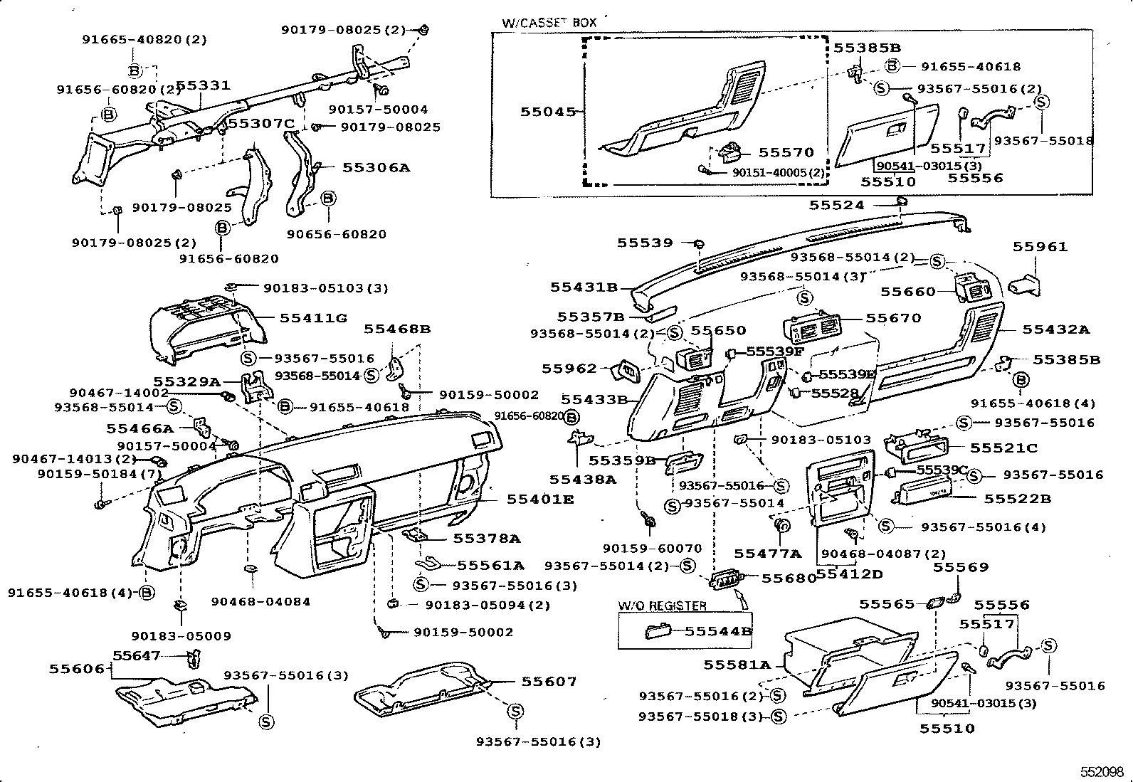 55412-22210 PANEL, INSTRUMENT CLUSTER FINISH, CENTER product image