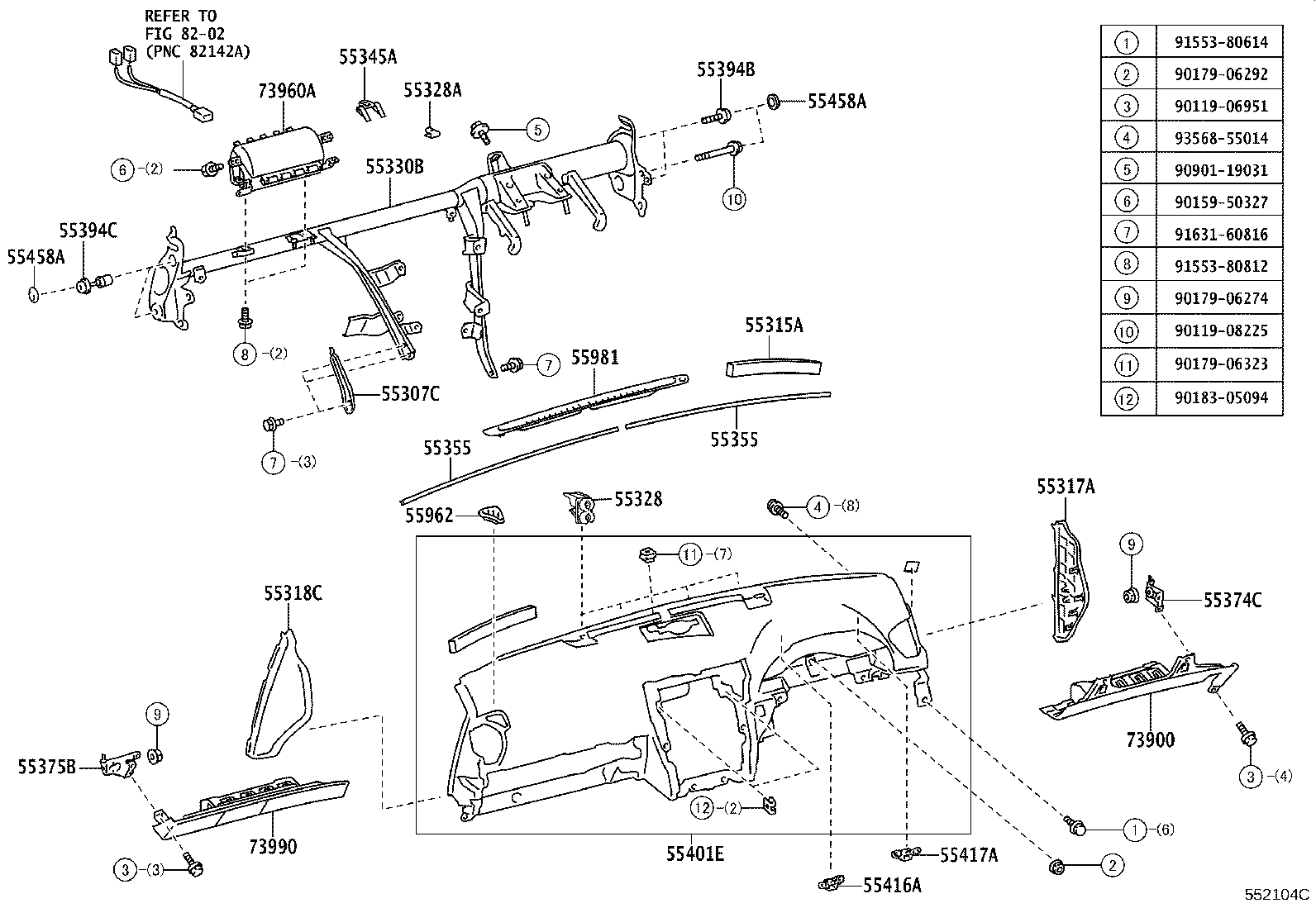 55550-53031-C0 DOOR ASSY, GLOVE COMPARTMENT product image