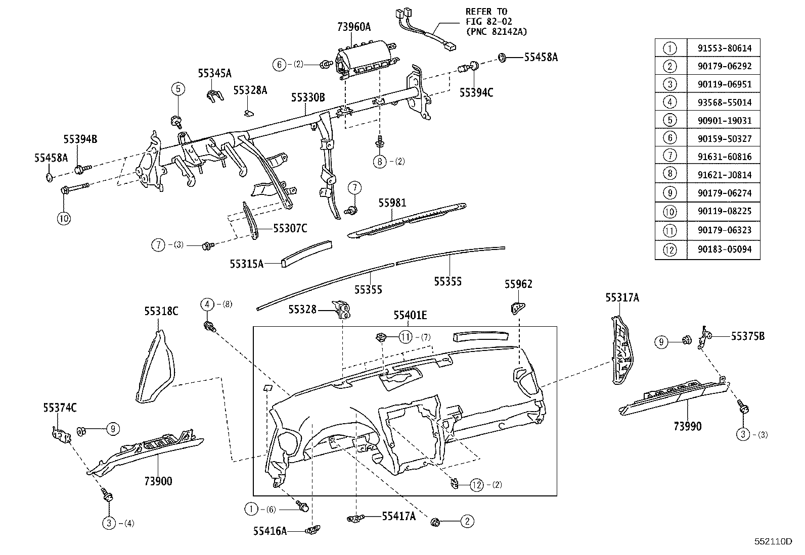55446-53032-A0 BASE, SWITCH HOLE, NO.1 product image