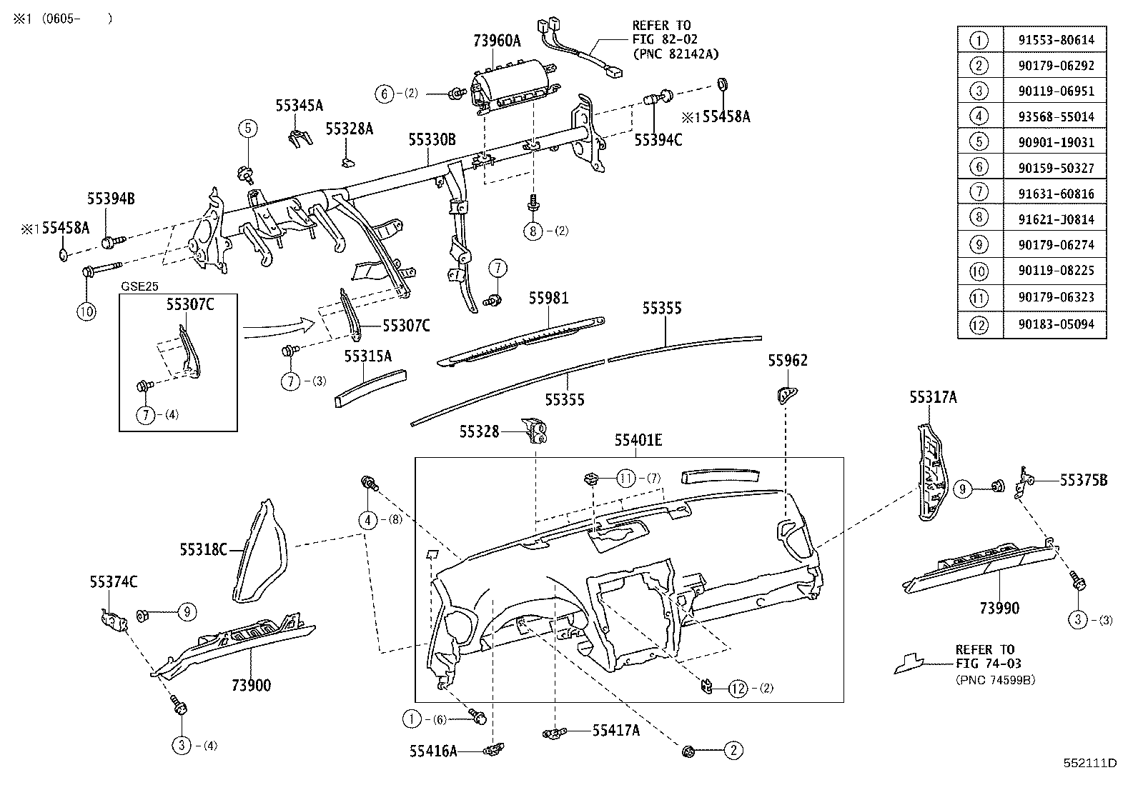 Toyota 55413-53080 PANEL, INSTRUMENT CLUSTER FINISH, CENTER LOWER