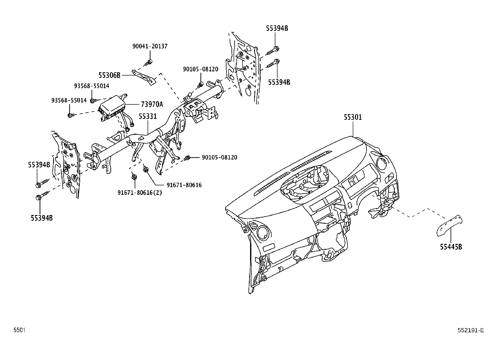 55054-B2010 STOPPER SUB-ASSY, GLOVE COMPARTMENT DOOR product image