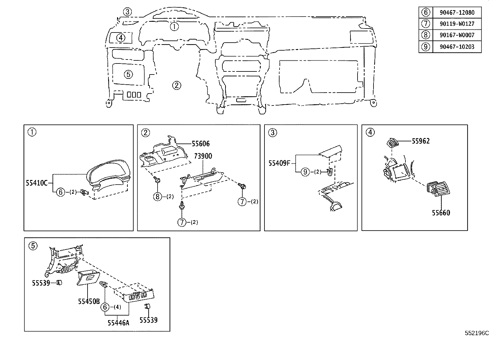 55401-05090-C0 PAD SUB-ASSY, INSTRUMENT PANEL SAFETY product image