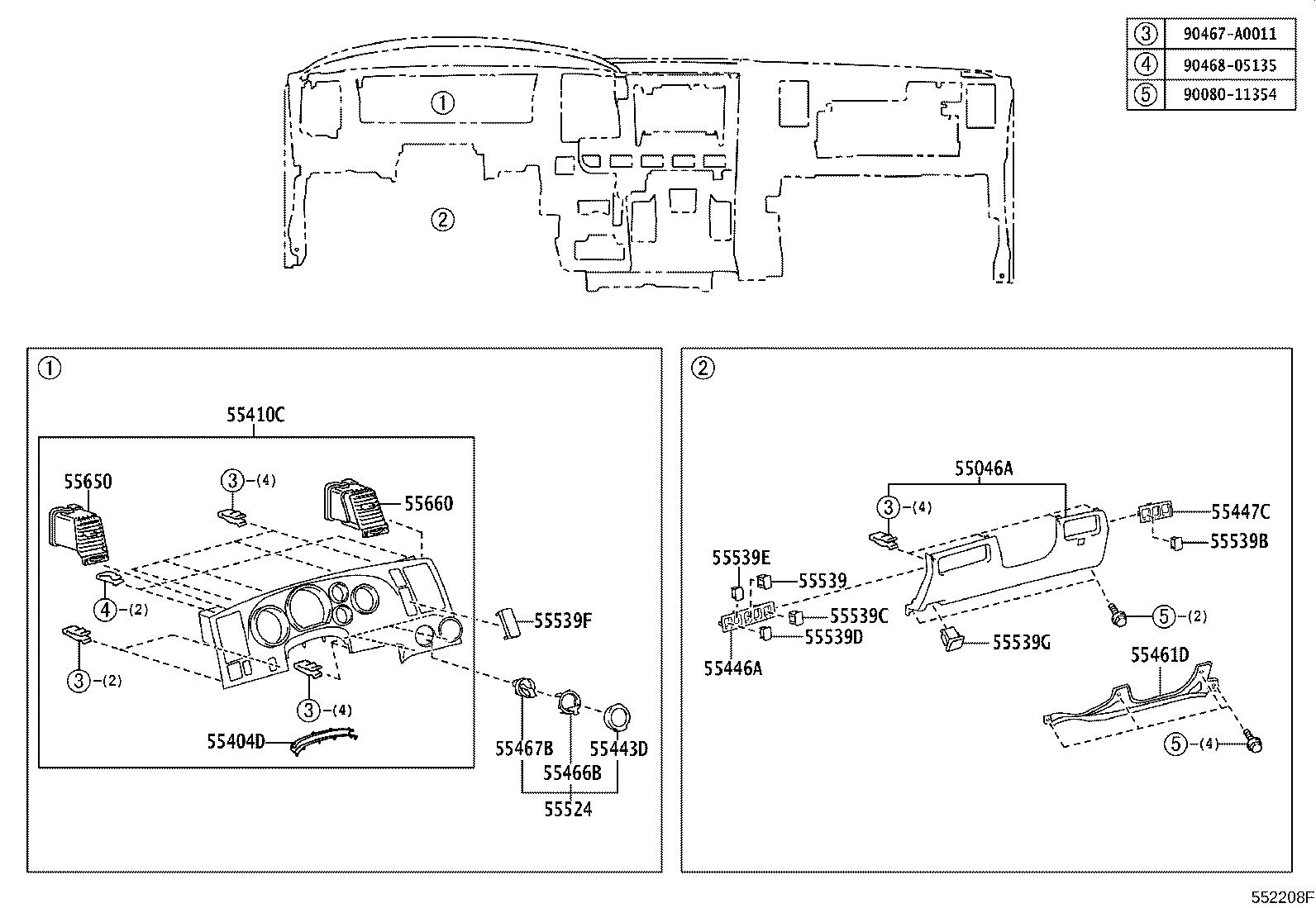 55403-0C080 PANEL, INSTRUMENT CLUSTER FINISH, NO.1 product image