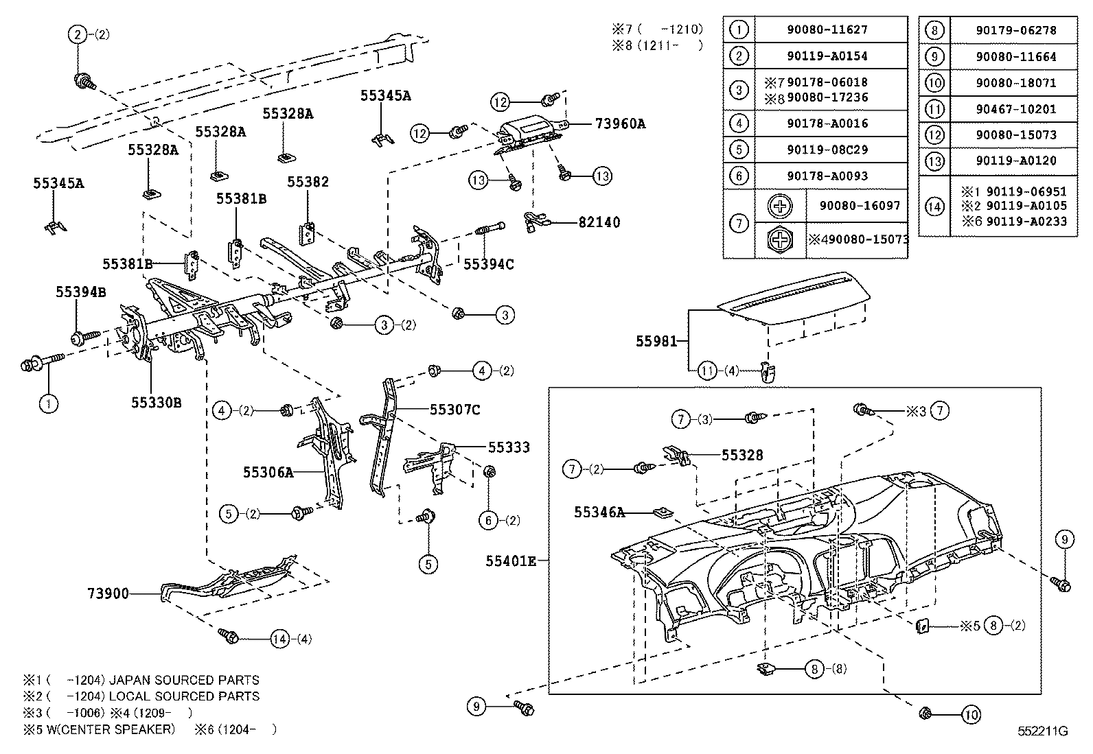 Toyota 55381-0T010 BRACKET, FINISH PANEL MOUNTING, NO.1
