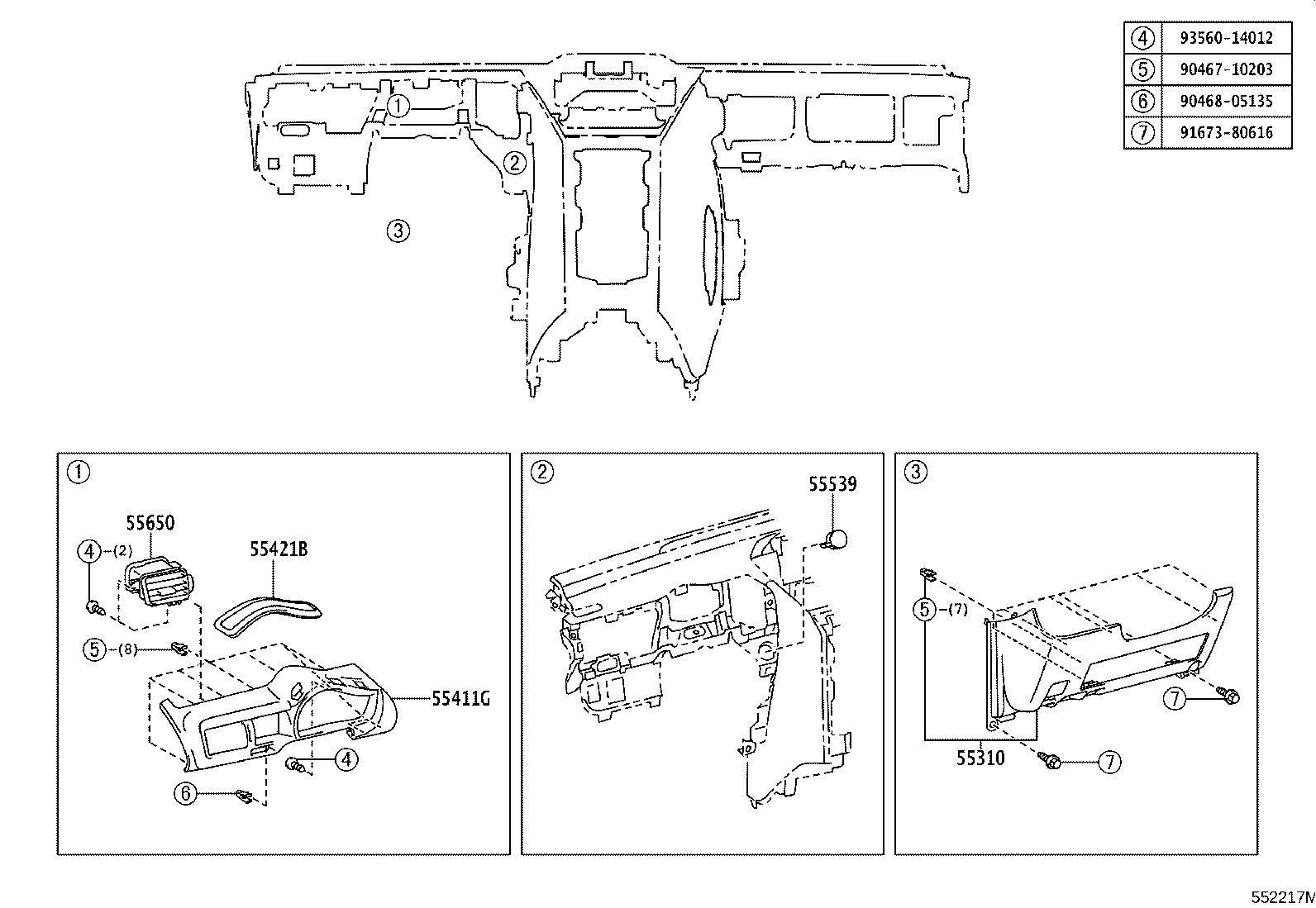 55376-74010 BRACKET, INSTRUMENT PANEL MOUNTING, NO.1 product image
