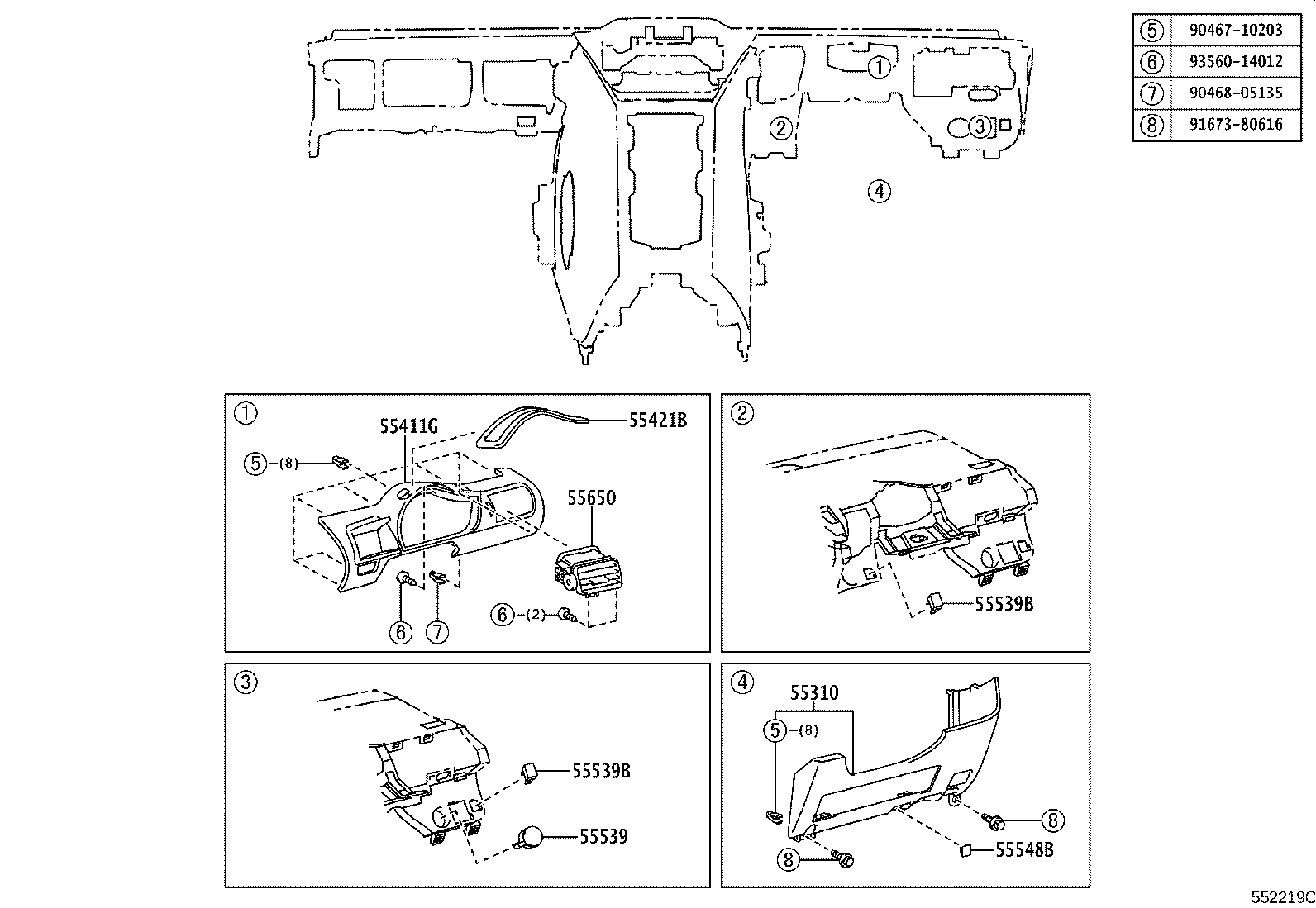 55411-74030 PANEL, INSTRUMENT CLUSTER FINISH, NO.1 product image