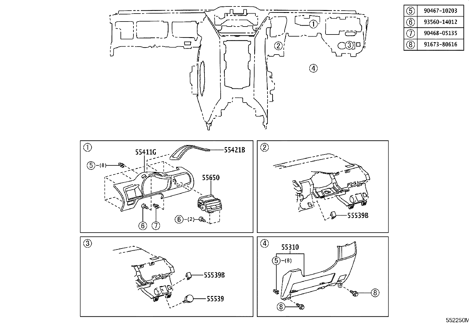 55376-74010 BRACKET, INSTRUMENT PANEL MOUNTING, NO.1 product image