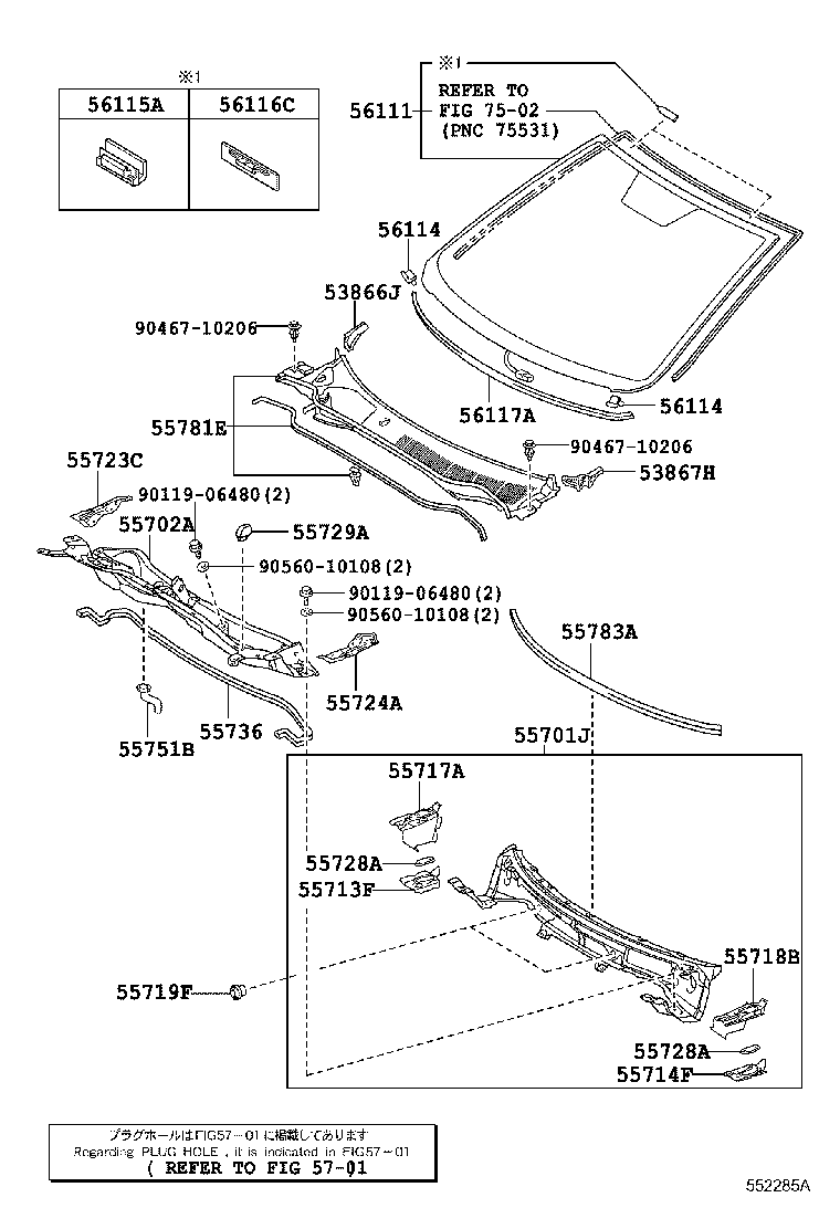 56101-33600 GLASS, WINDSHIELD product image