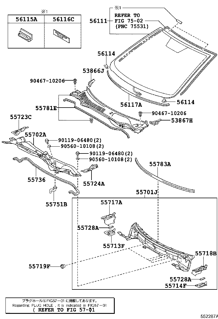56101-33600 GLASS, WINDSHIELD product image