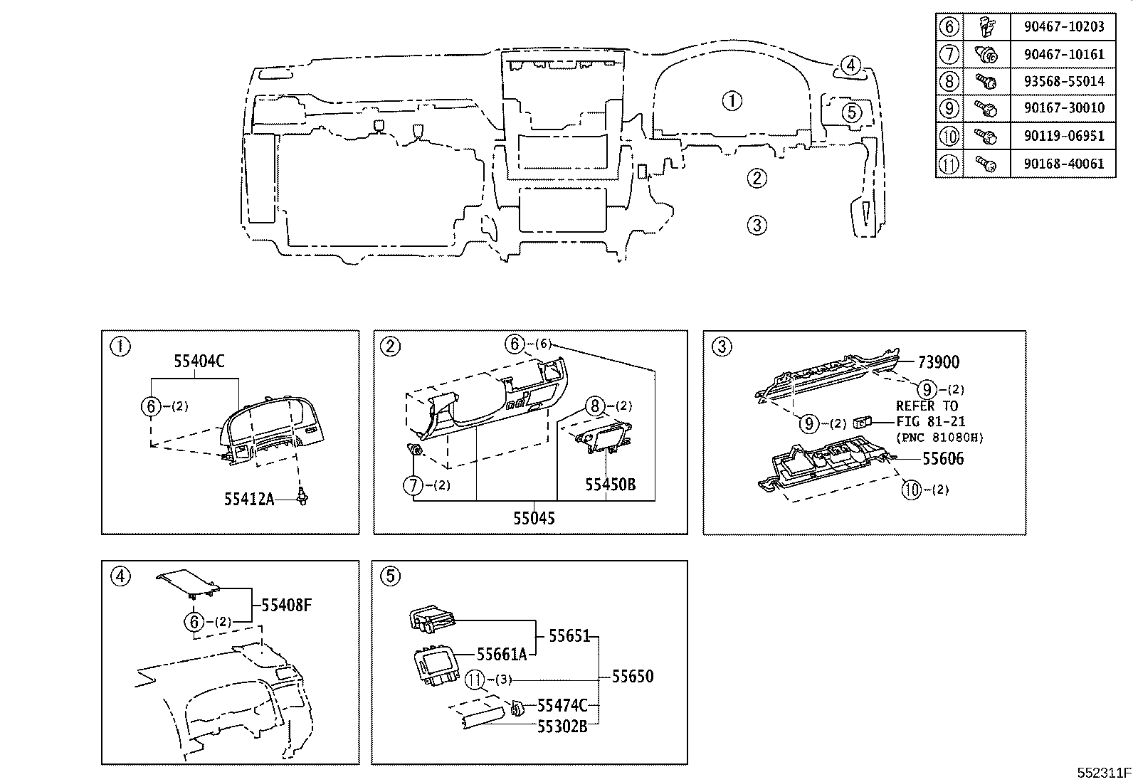 55475-30091 GARNISH, INSTRUMENT CLUSTER FINISH PANEL, NO.2 product image