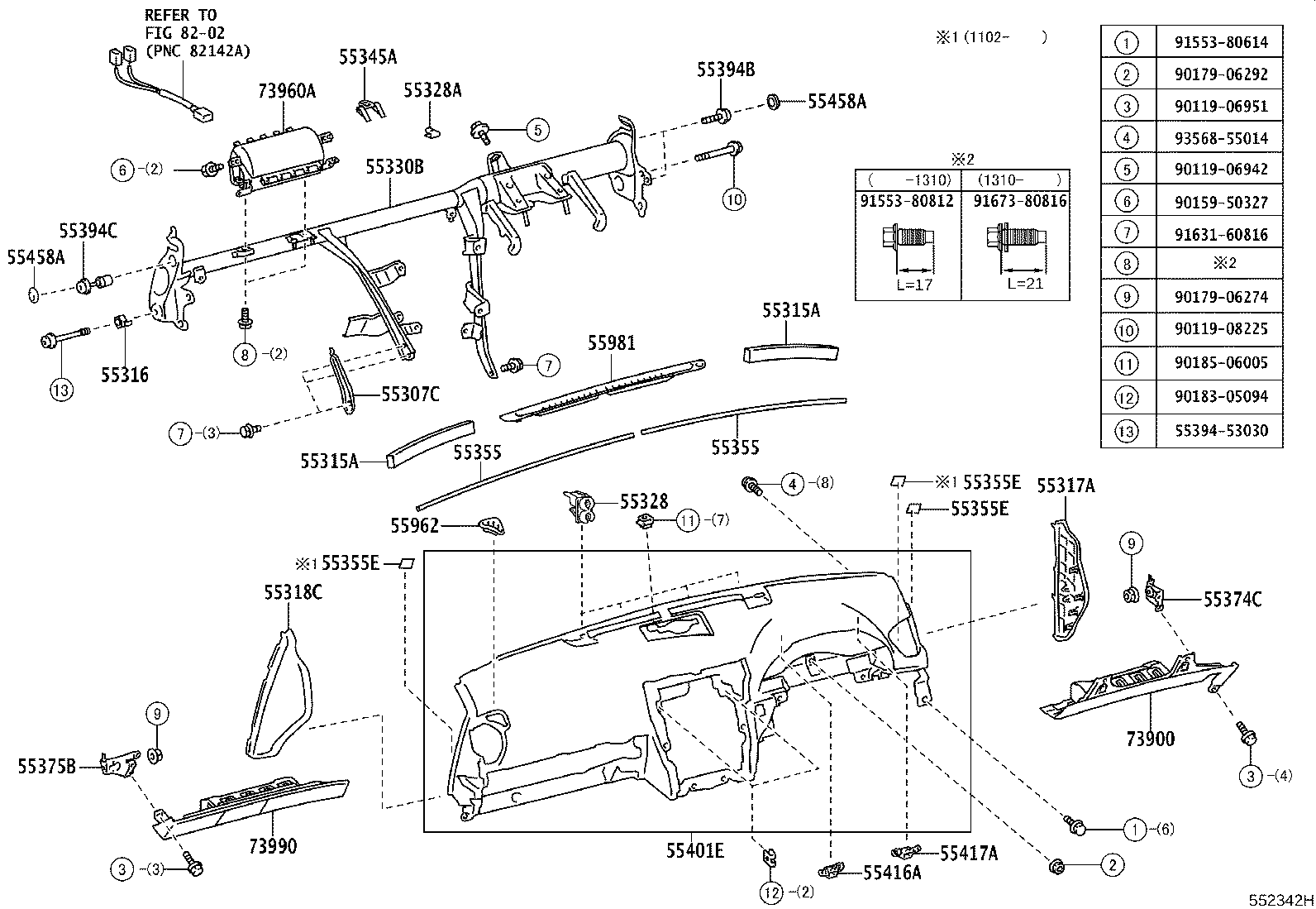55550-53031-C0 DOOR ASSY, GLOVE COMPARTMENT product image