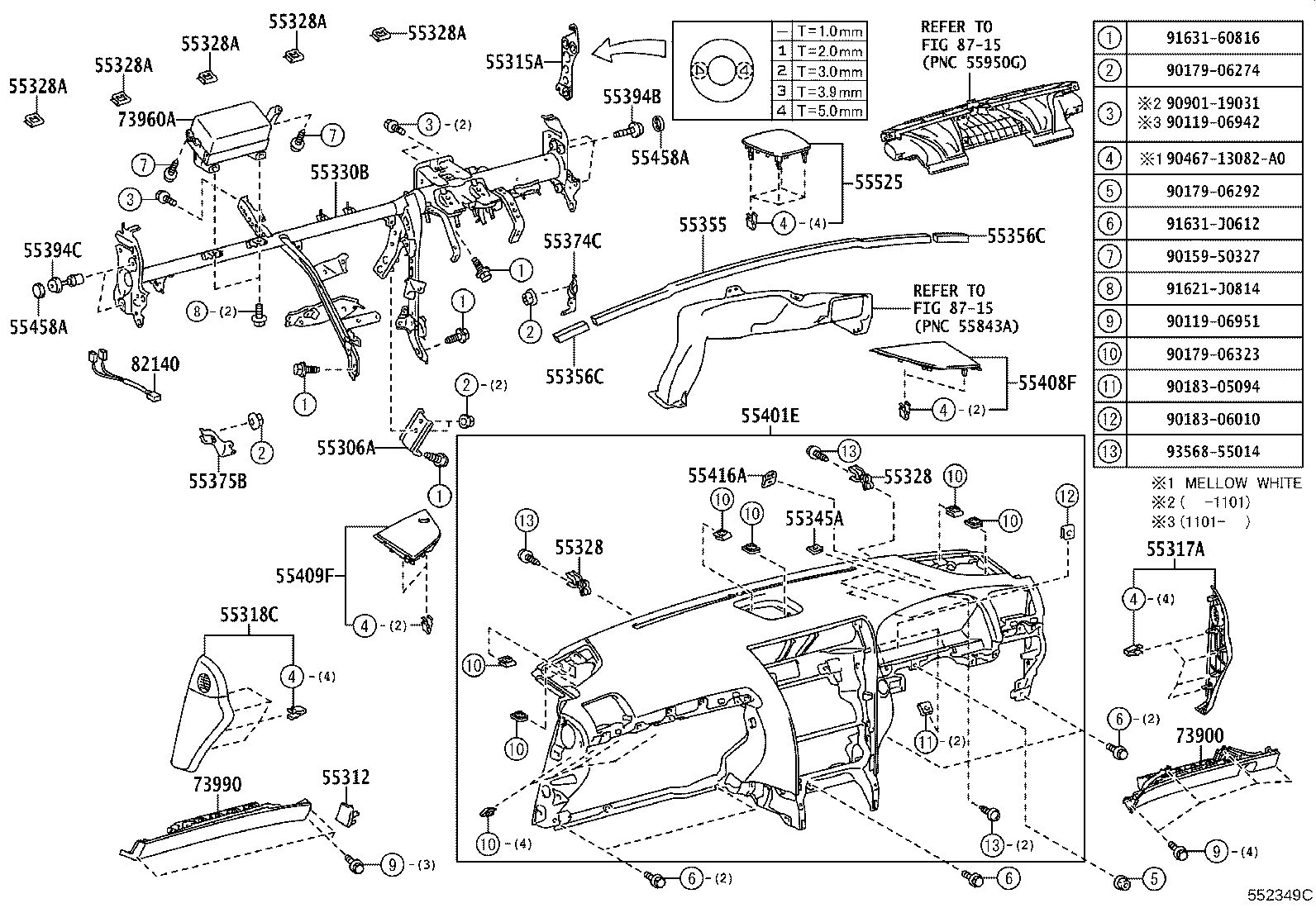 55404-50210 PANEL SUB-ASSY, INSTRUMENT CLUSTER FINISH, NO.2 product image