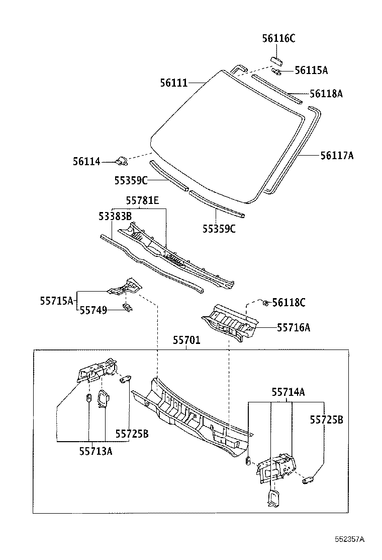 56117-22180 DAM, WINDOW GLASS ADHESIVE product image