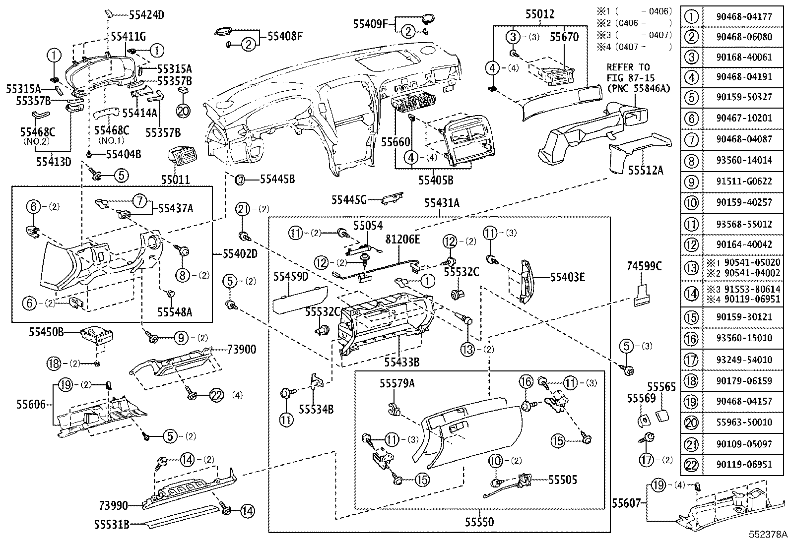 55374-50080 BRACKET, INSTRUMENT PANEL LOWER MOUNTING, NO.1 product image