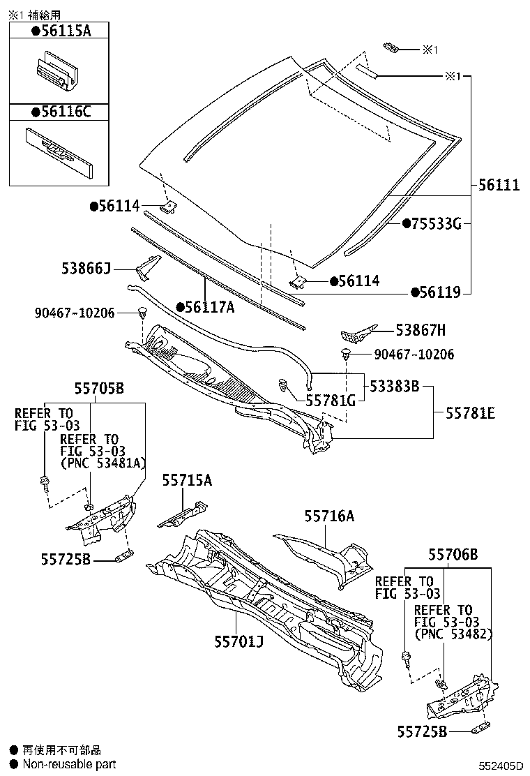 56101-22241 GLASS, WINDSHIELD product image