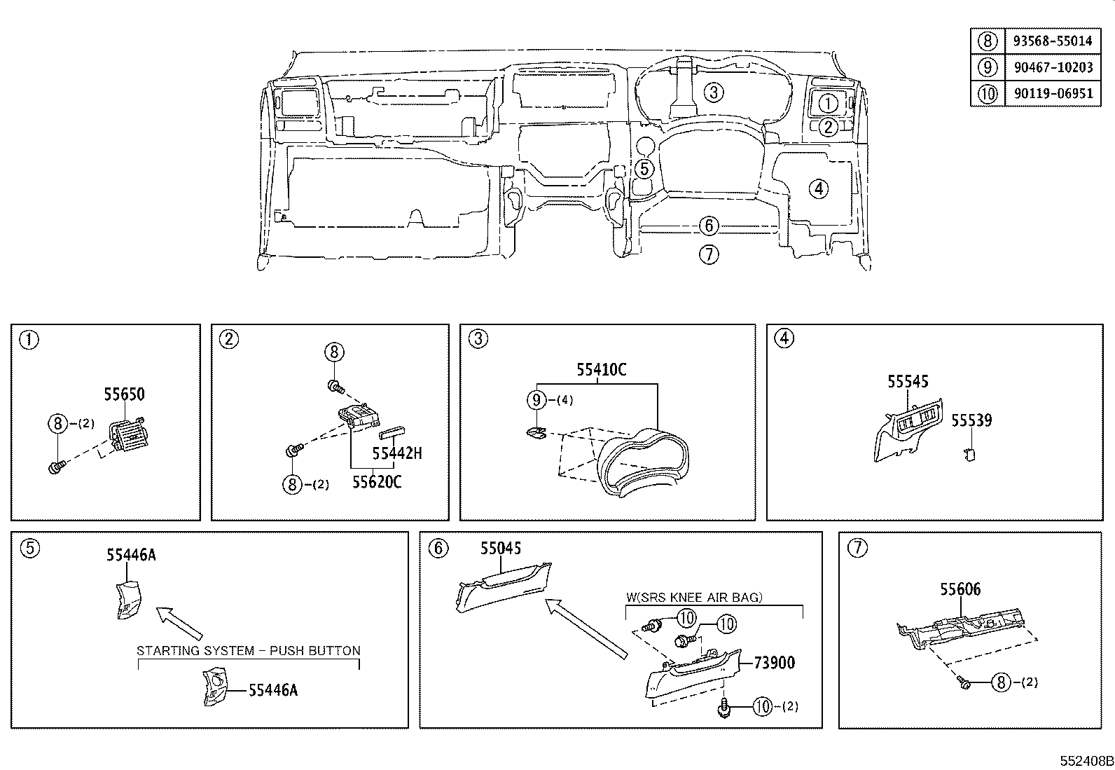 55357-12080 CUSHION, INSTRUMENT PANEL, NO.3 product image
