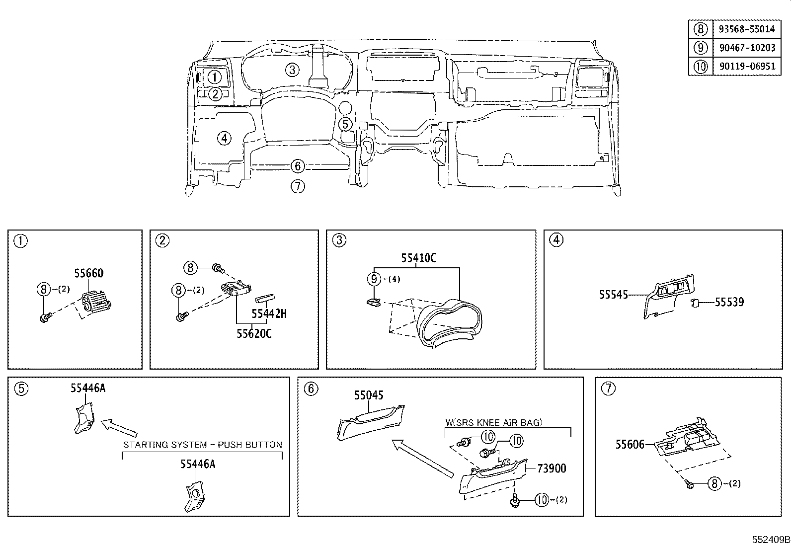 55357-12080 CUSHION, INSTRUMENT PANEL, NO.3 product image