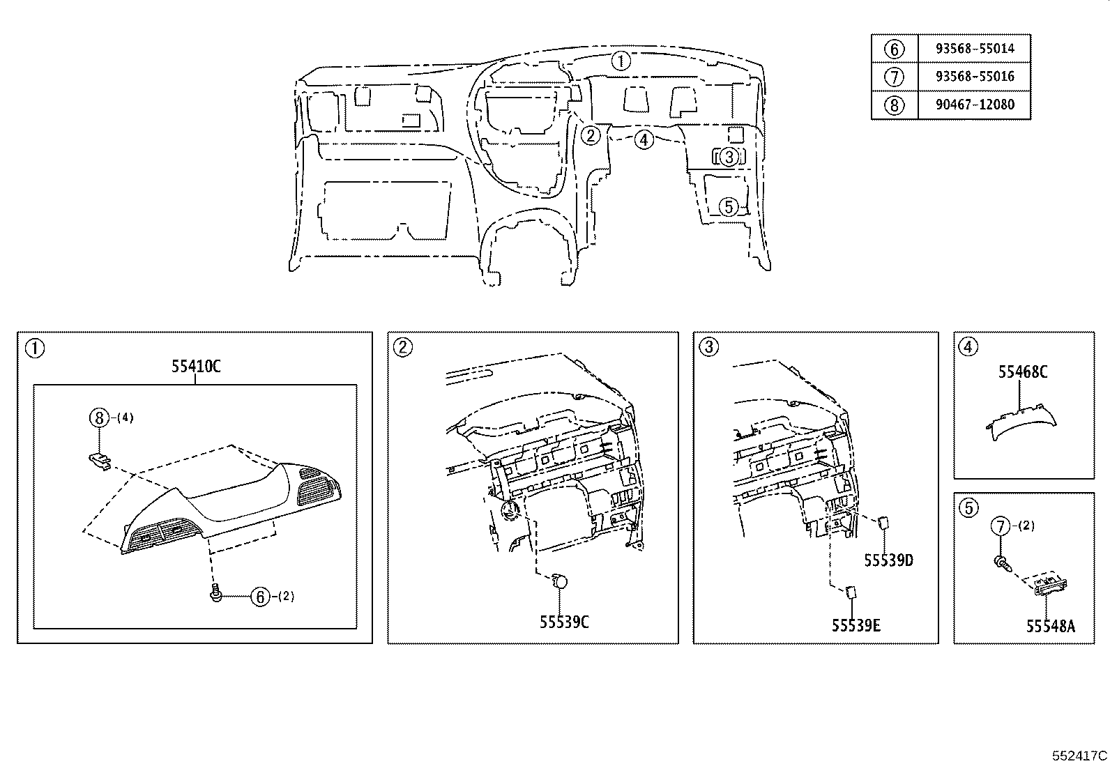55307-52030 BRACE SUB-ASSY, INSTRUMENT PANEL, NO.2 product image
