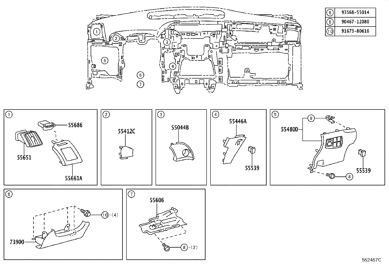 55330-47100 REINFORCEMENT ASSY, INSTRUMENT PANEL product image