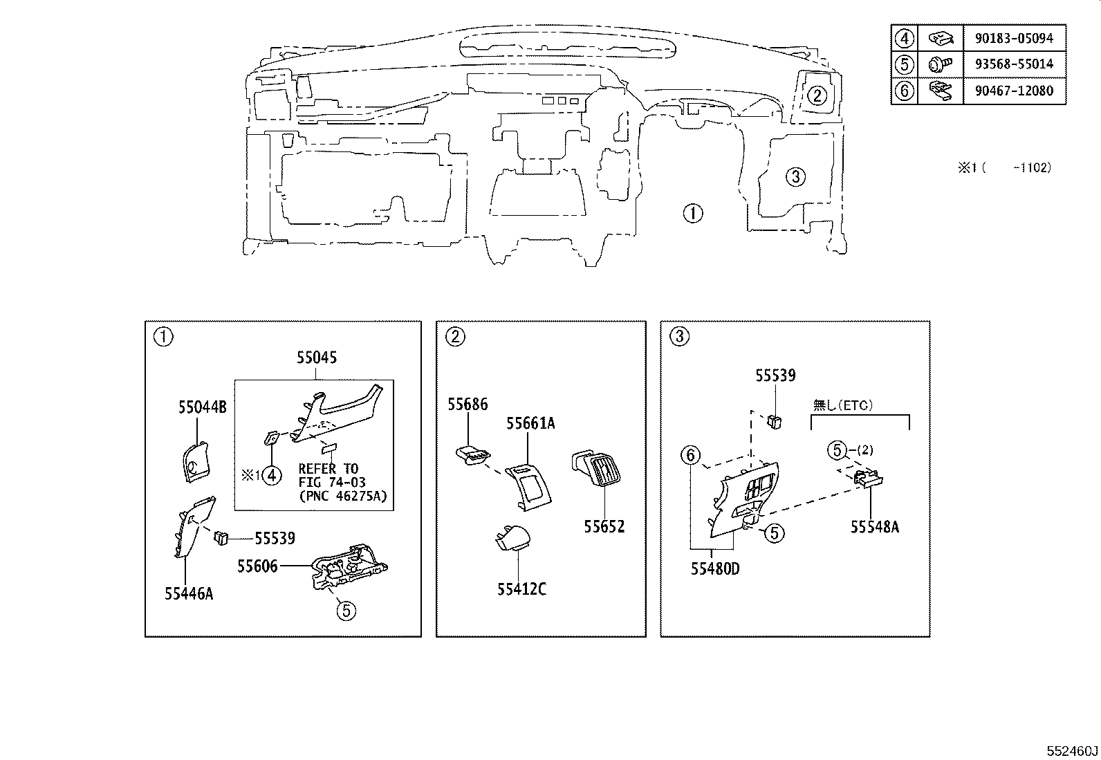 55044-47120 PANEL SUB-ASSY, INSTRUMENT PANEL FINISH, UPPER product image