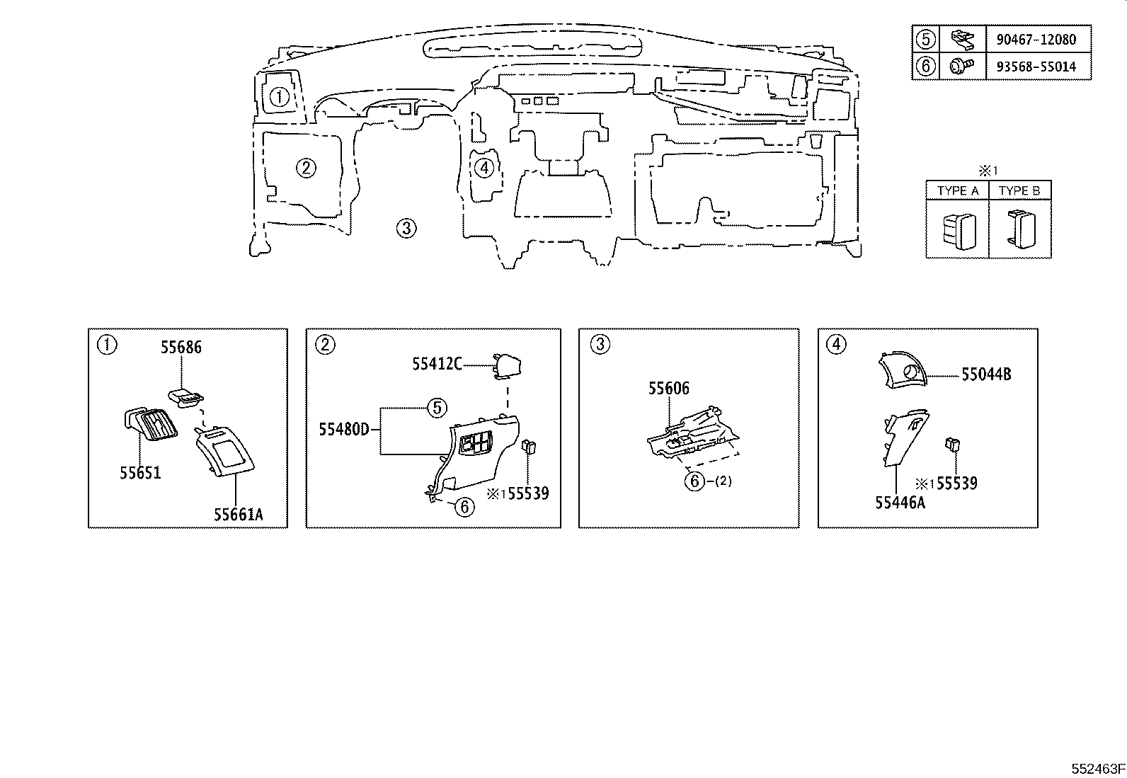 55307-47010 BRACE SUB-ASSY, INSTRUMENT PANEL, NO.2 product image