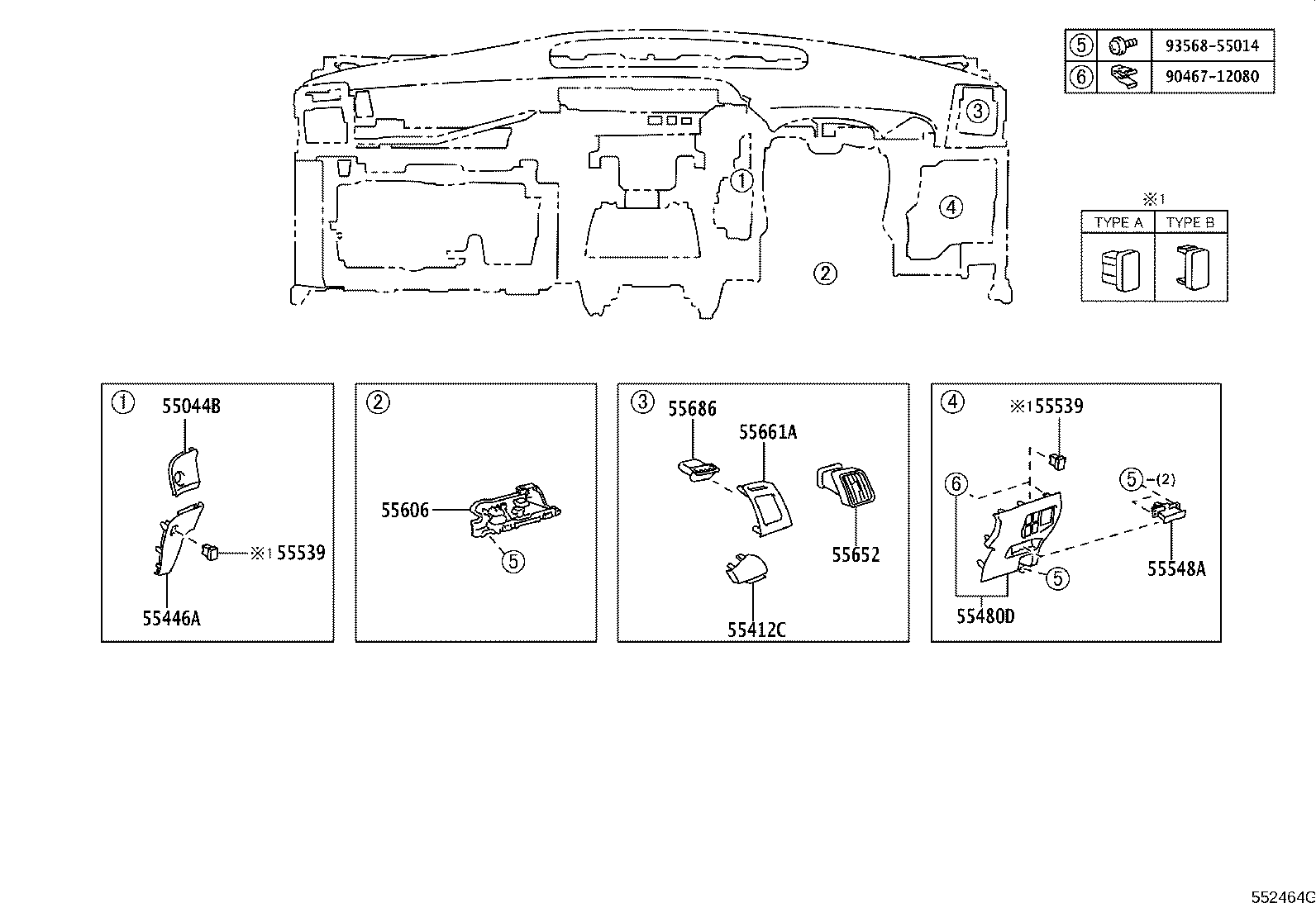 55307-47010 BRACE SUB-ASSY, INSTRUMENT PANEL, NO.2 product image
