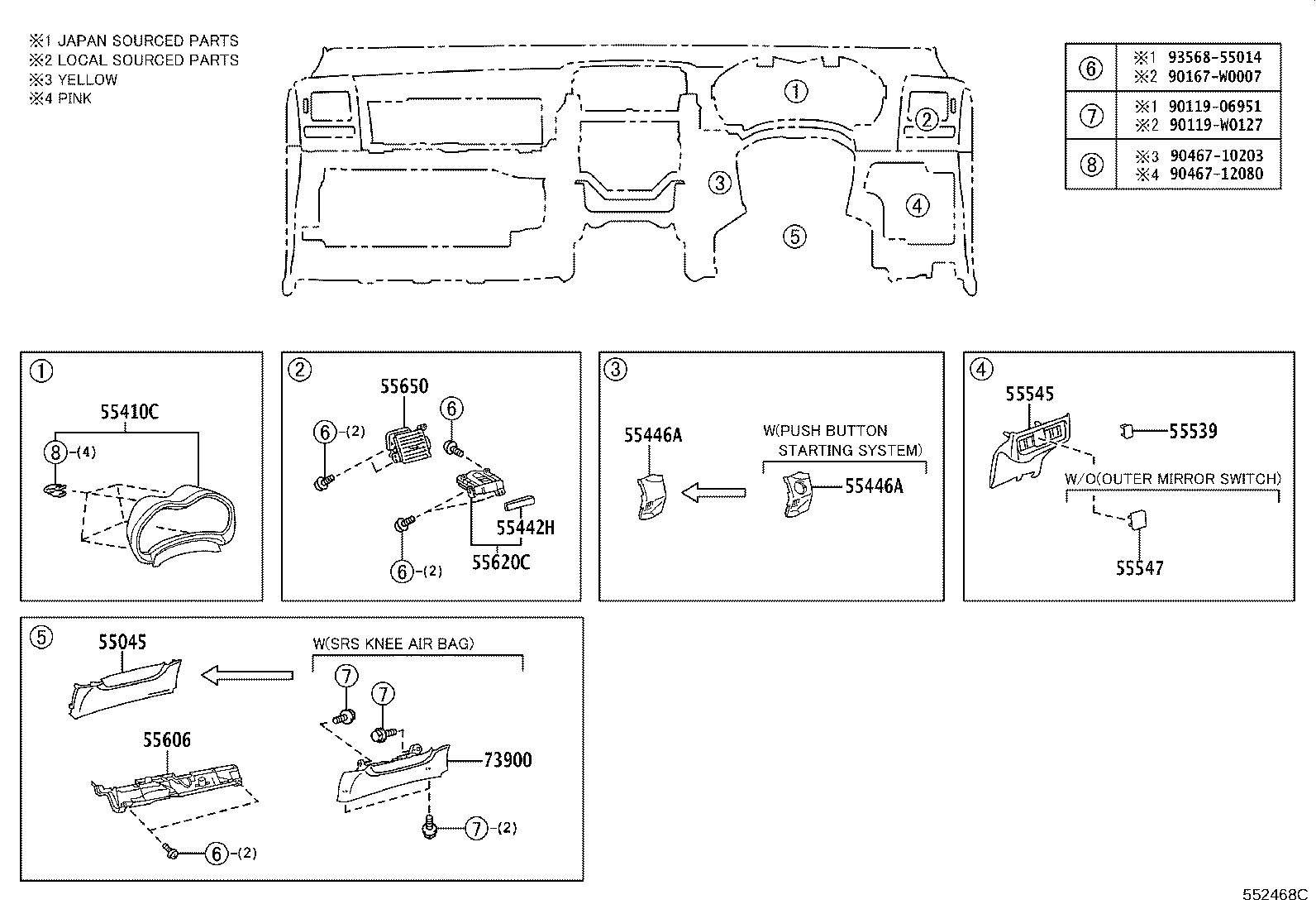 55306-02230 BRACE SUB-ASSY, INSTRUMENT PANEL, NO.1 product image
