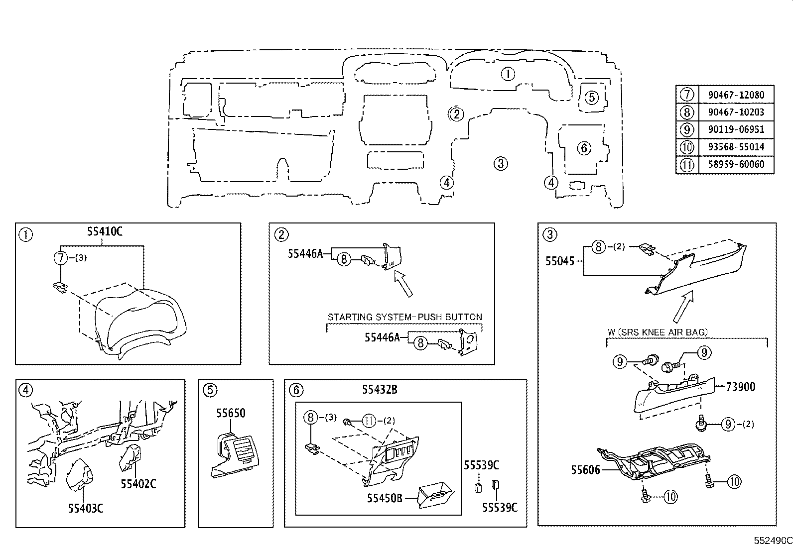 55307-12430 BRACE SUB-ASSY, INSTRUMENT PANEL, NO.2 product image