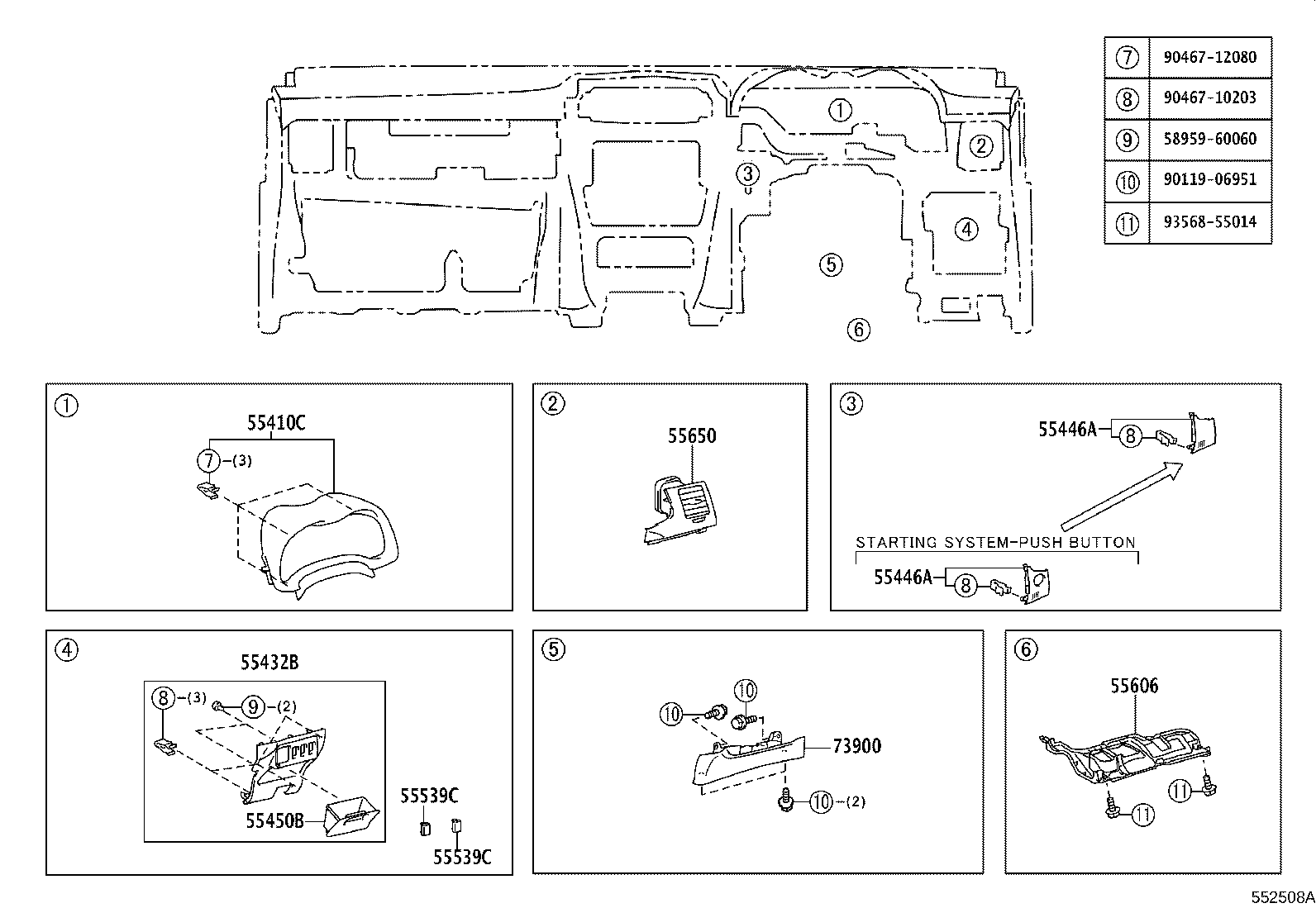 55307-02100 BRACE SUB-ASSY, INSTRUMENT PANEL, NO.2 product image