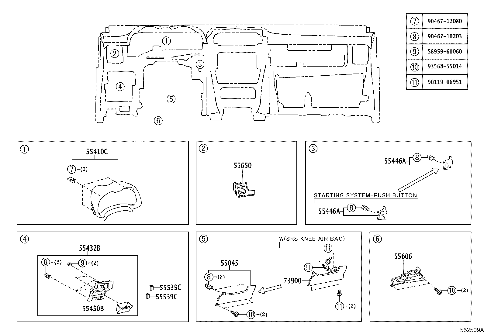55307-02100 BRACE SUB-ASSY, INSTRUMENT PANEL, NO.2 product image