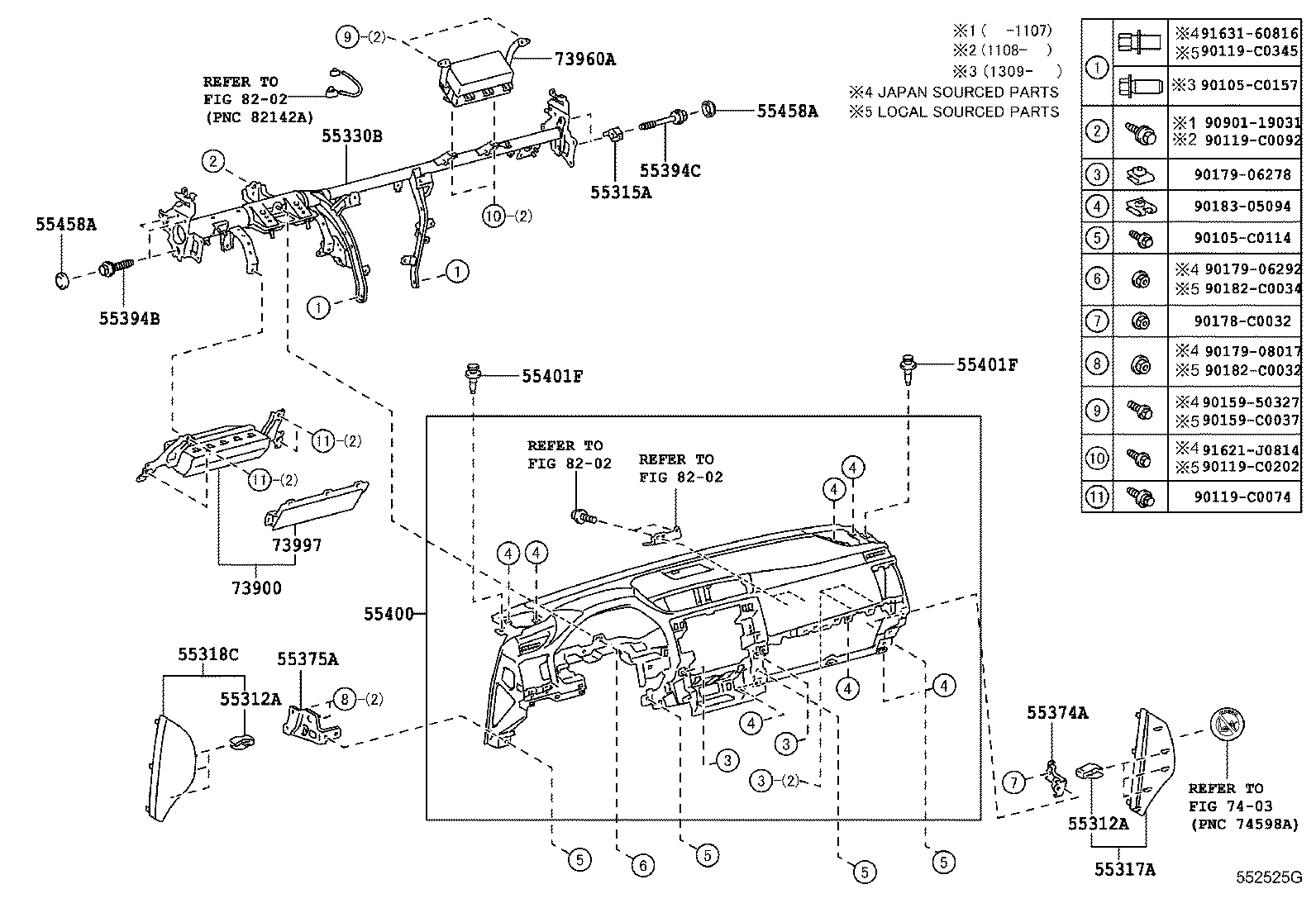 55045-0P022 PANEL SUB-ASSY, INSTRUMENT PANEL FINISH, LOWER product image