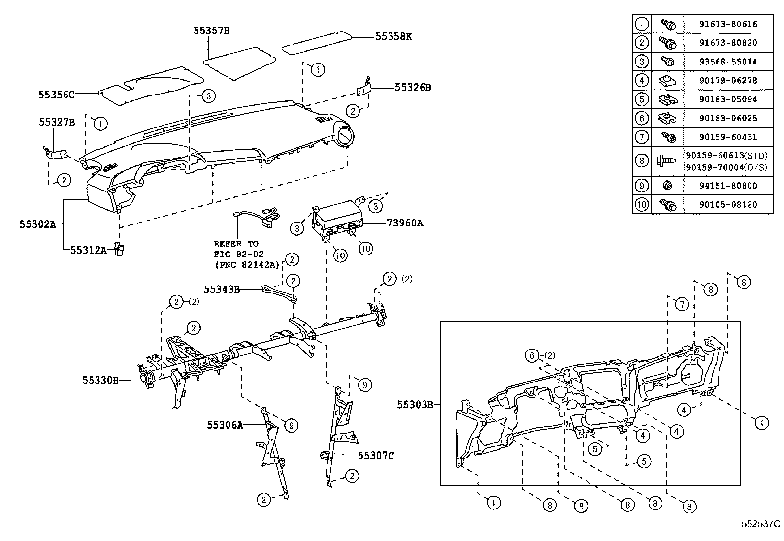 Toyota 55403-21020-C0 HOOD SUB-ASSY, METER