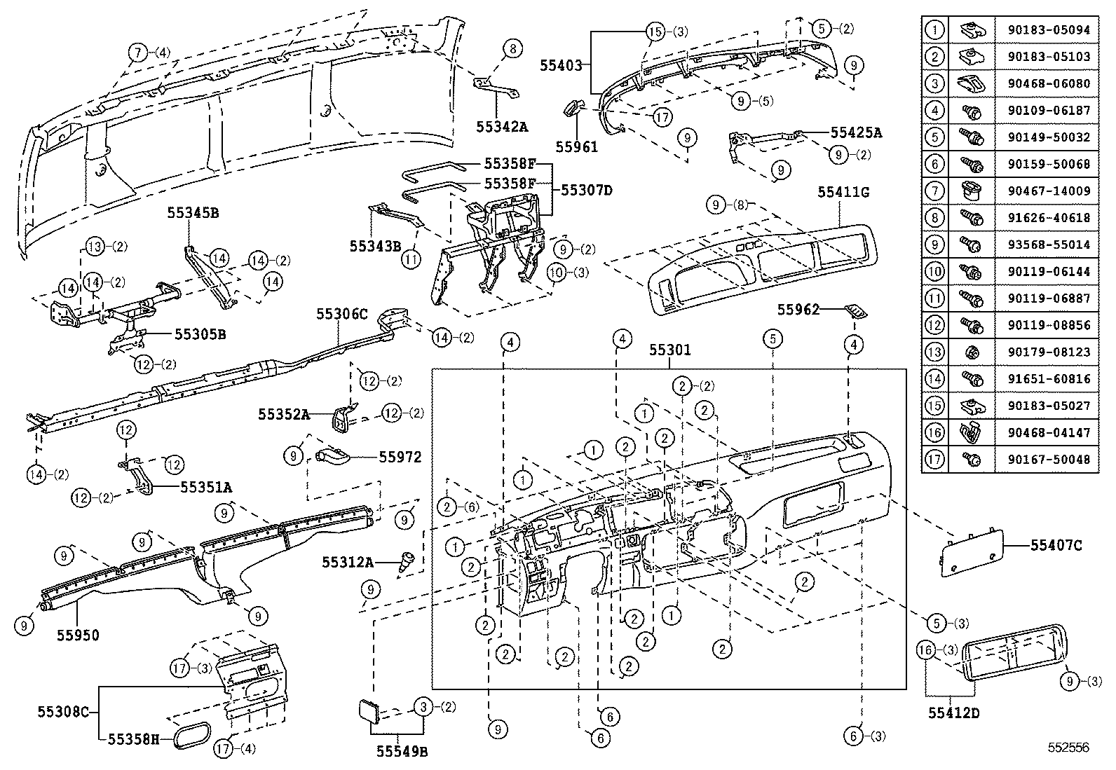55950-0S010 NOZZLE ASSY, DEFROSTER product image