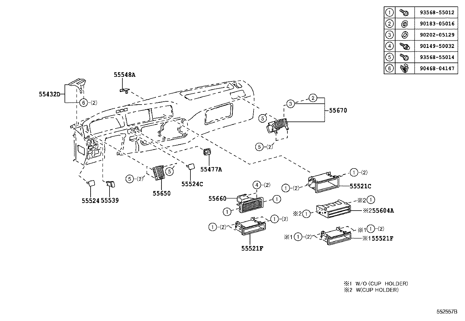 55950-0S010 NOZZLE ASSY, DEFROSTER product image