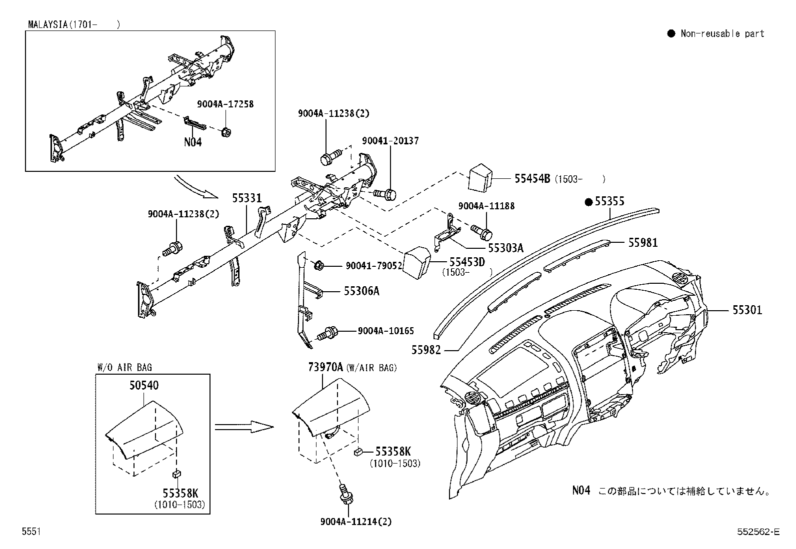 55405-BZ080 PANEL SUB-ASSY, INSTRUMENT CLUSTER FINISH, CENTER product image