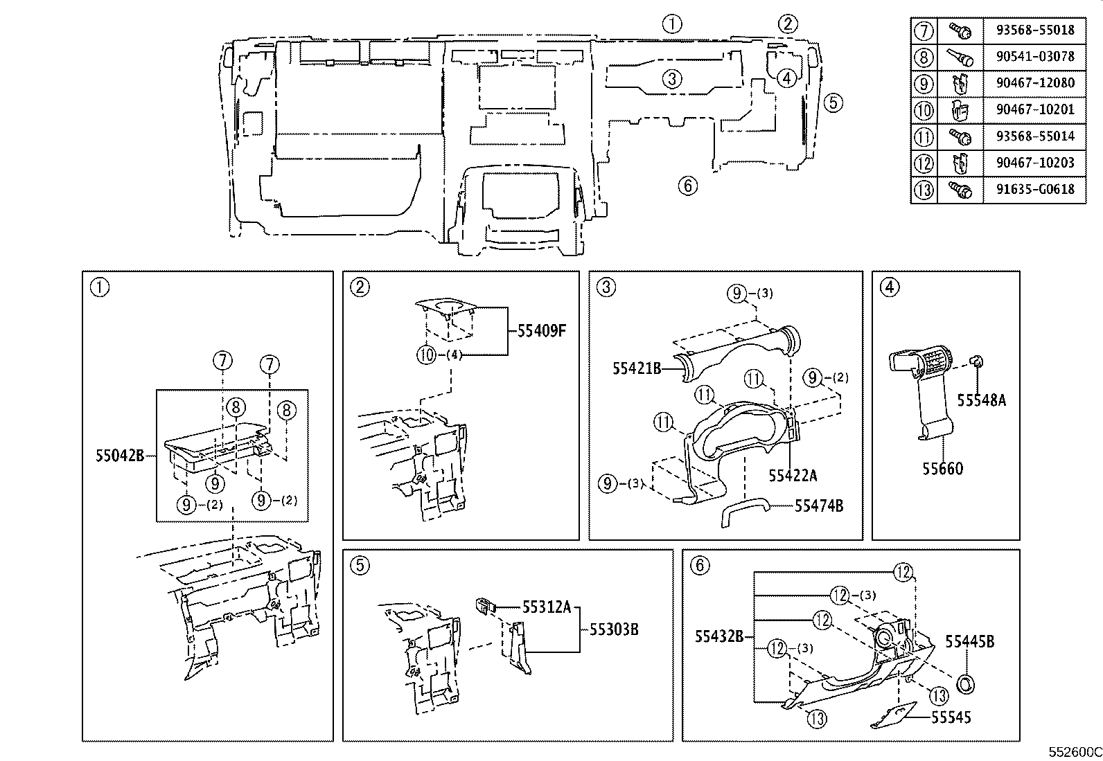 55306-35120 REINFORCEMENT SUB-ASSY, INSTRUMENT PANEL, NO.2 product image