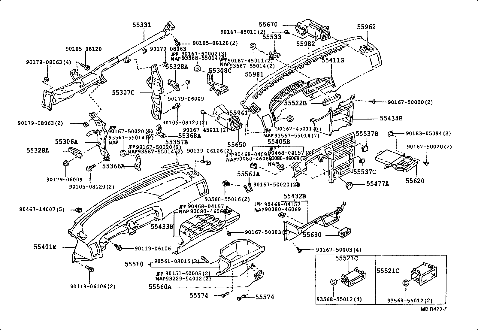 55366-02010 BRACKET, RADIO MOUNTING, NO.1 product image