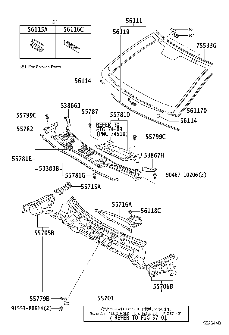 56101-50431 GLASS, WINDSHIELD product image