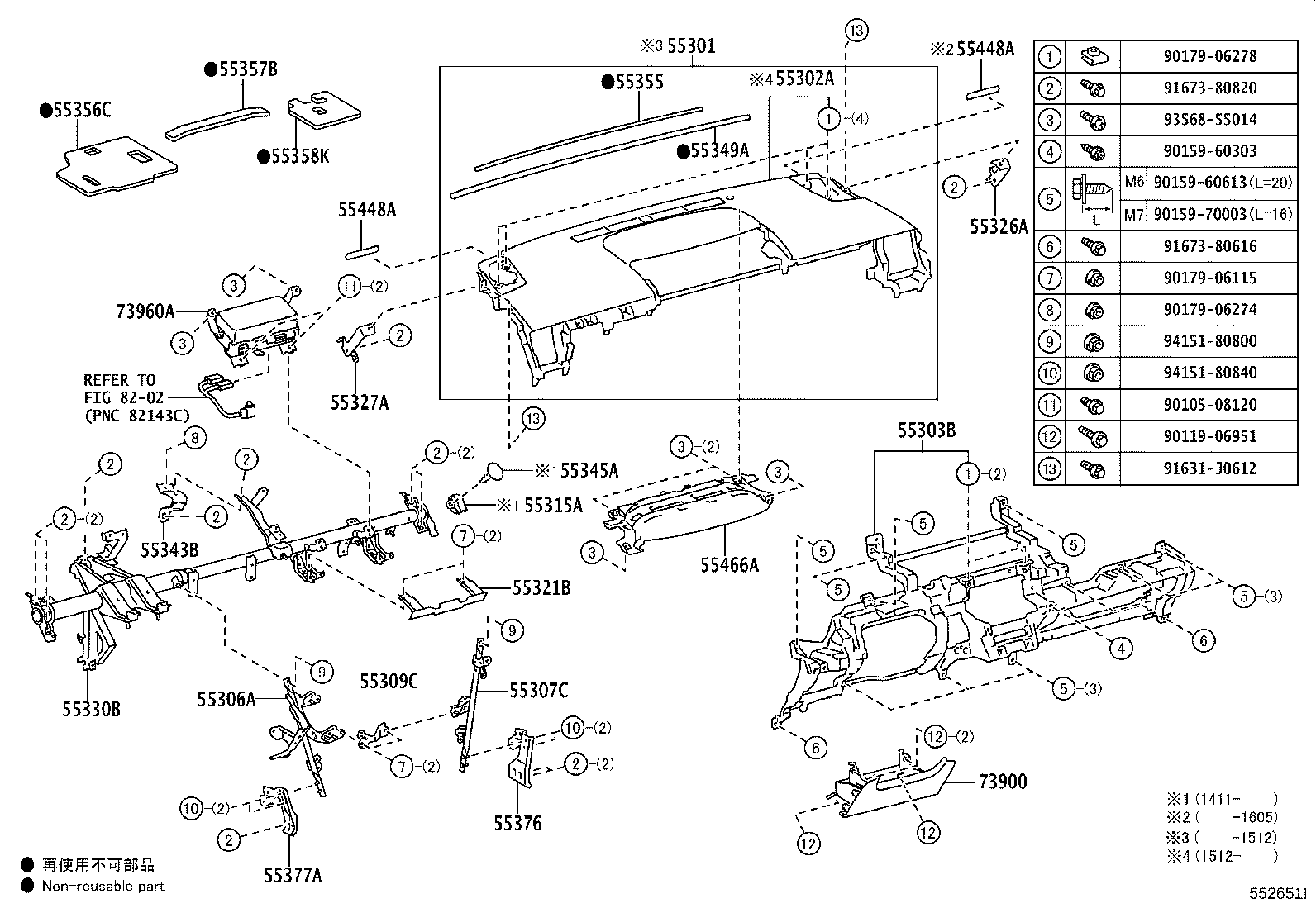 Toyota 55321-47050 BRACKET, INSTRUMENT PANEL, NO.1