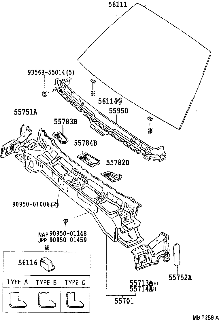 55751-03010 SHIELD, COWL VENTILATOR SPLASH, RH product image