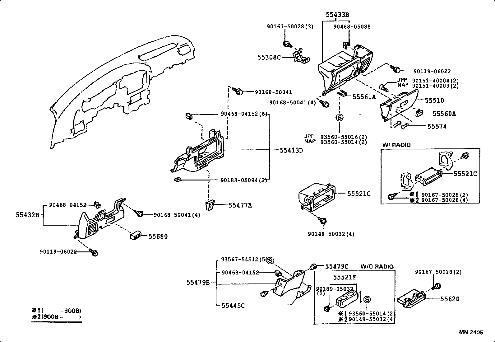 55950-04010 NOZZLE ASSY, DEFROSTER product image