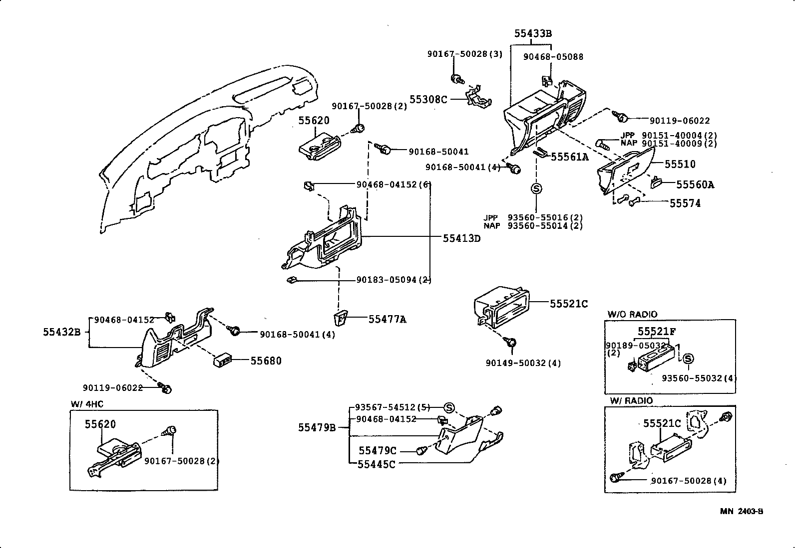 55328-35010 STAY, INSTRUMENT PANEL, NO.3 product image